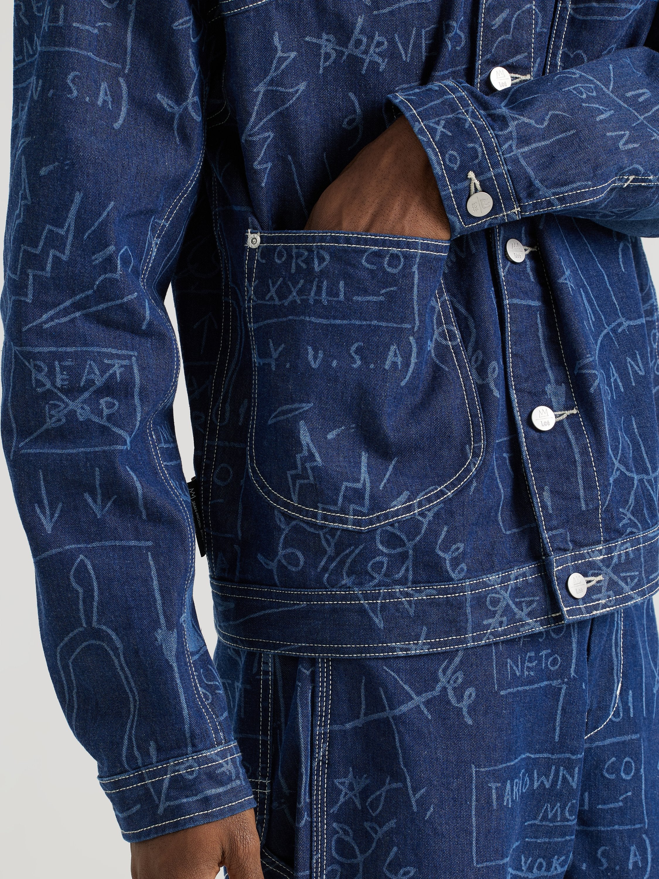 Printed Denim Jacket Basquiat
