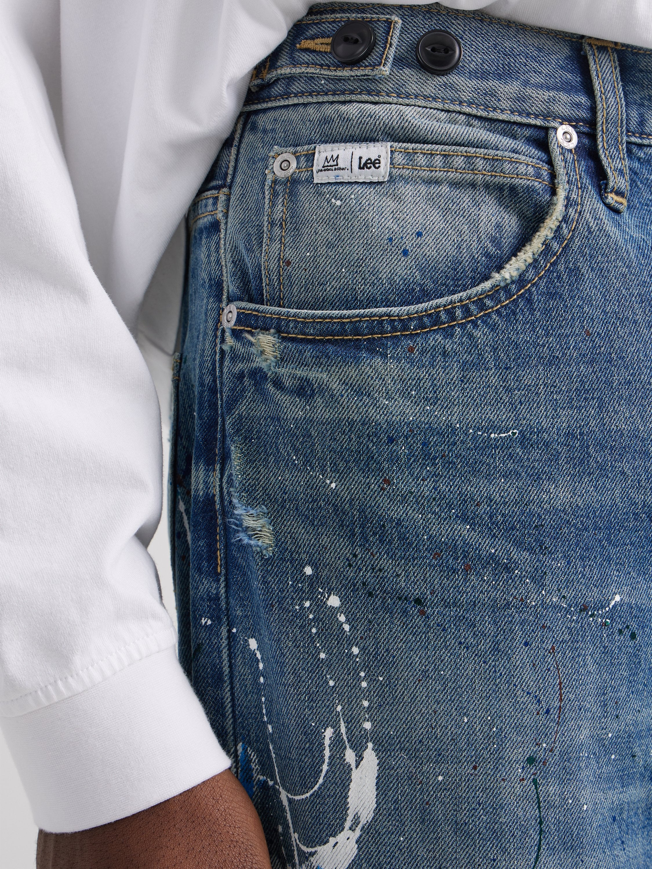 Painted Wide Leg Basquiat