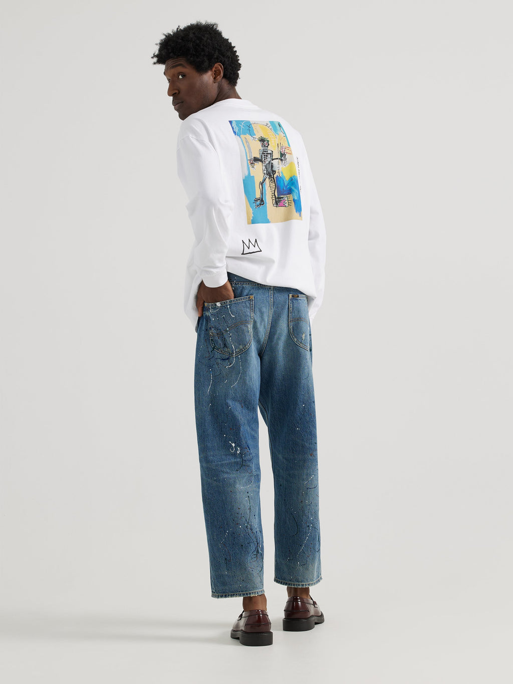 Painted Wide Leg Basquiat