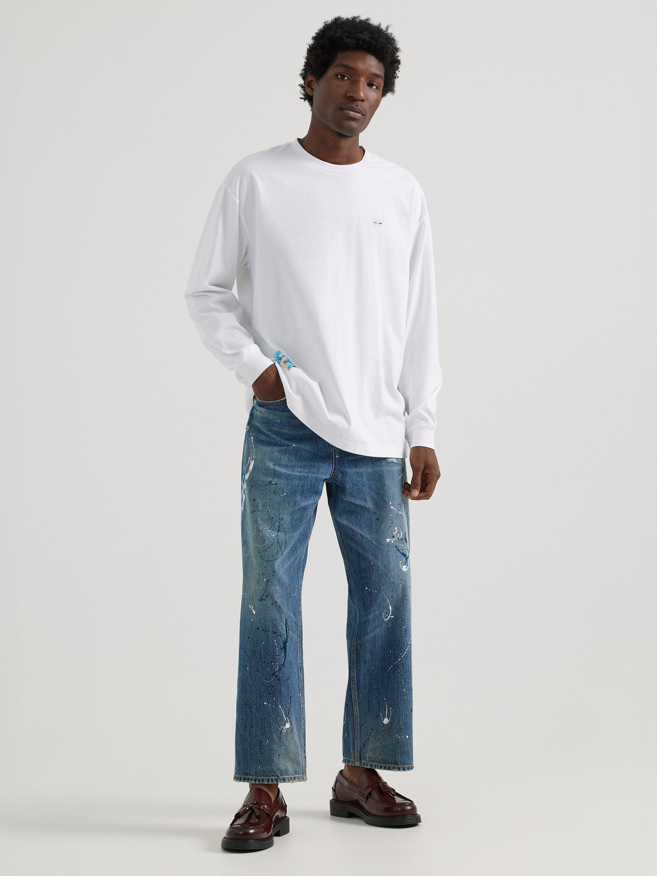 Painted Wide Leg Basquiat