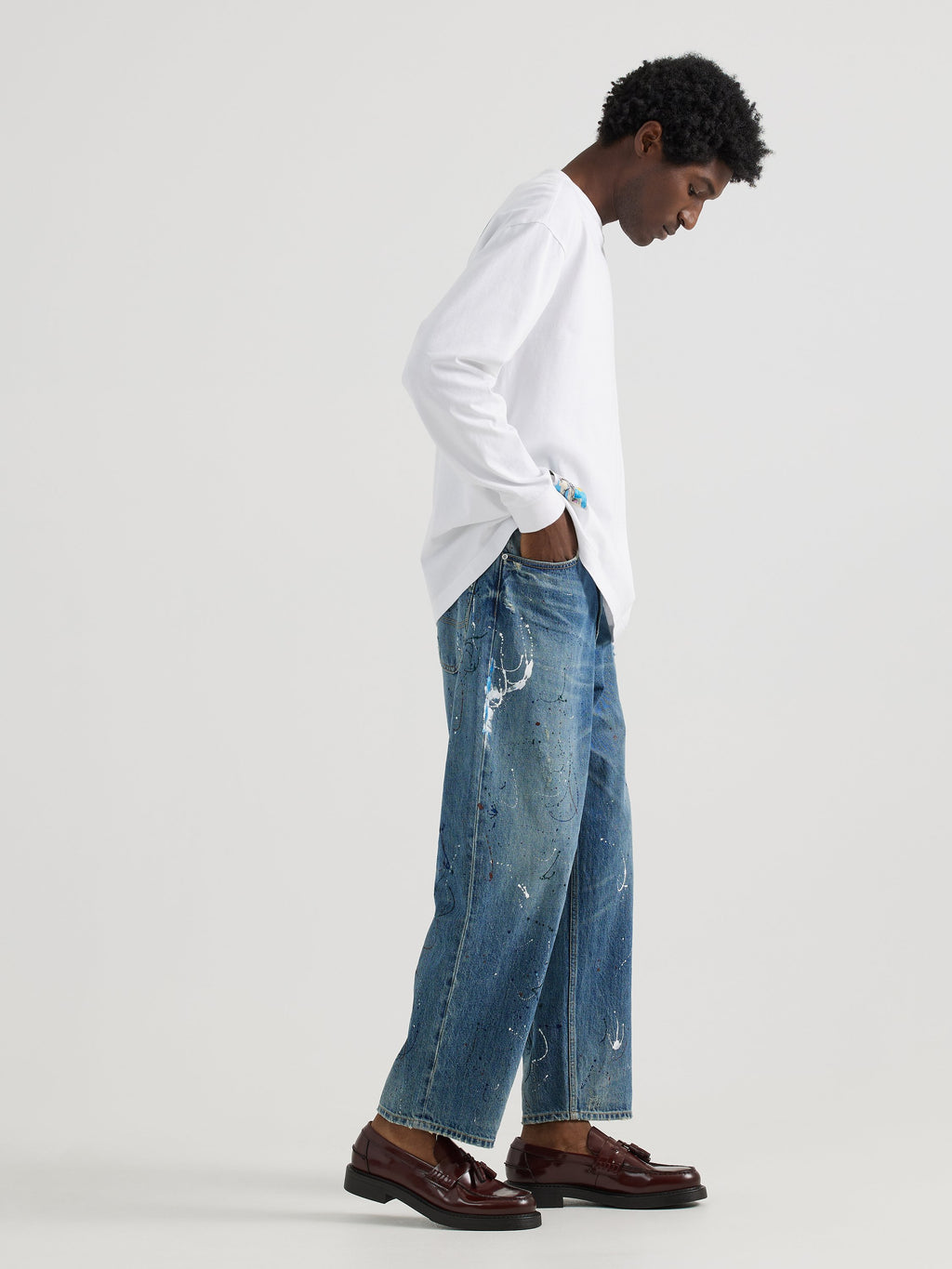 Painted Wide Leg Basquiat
