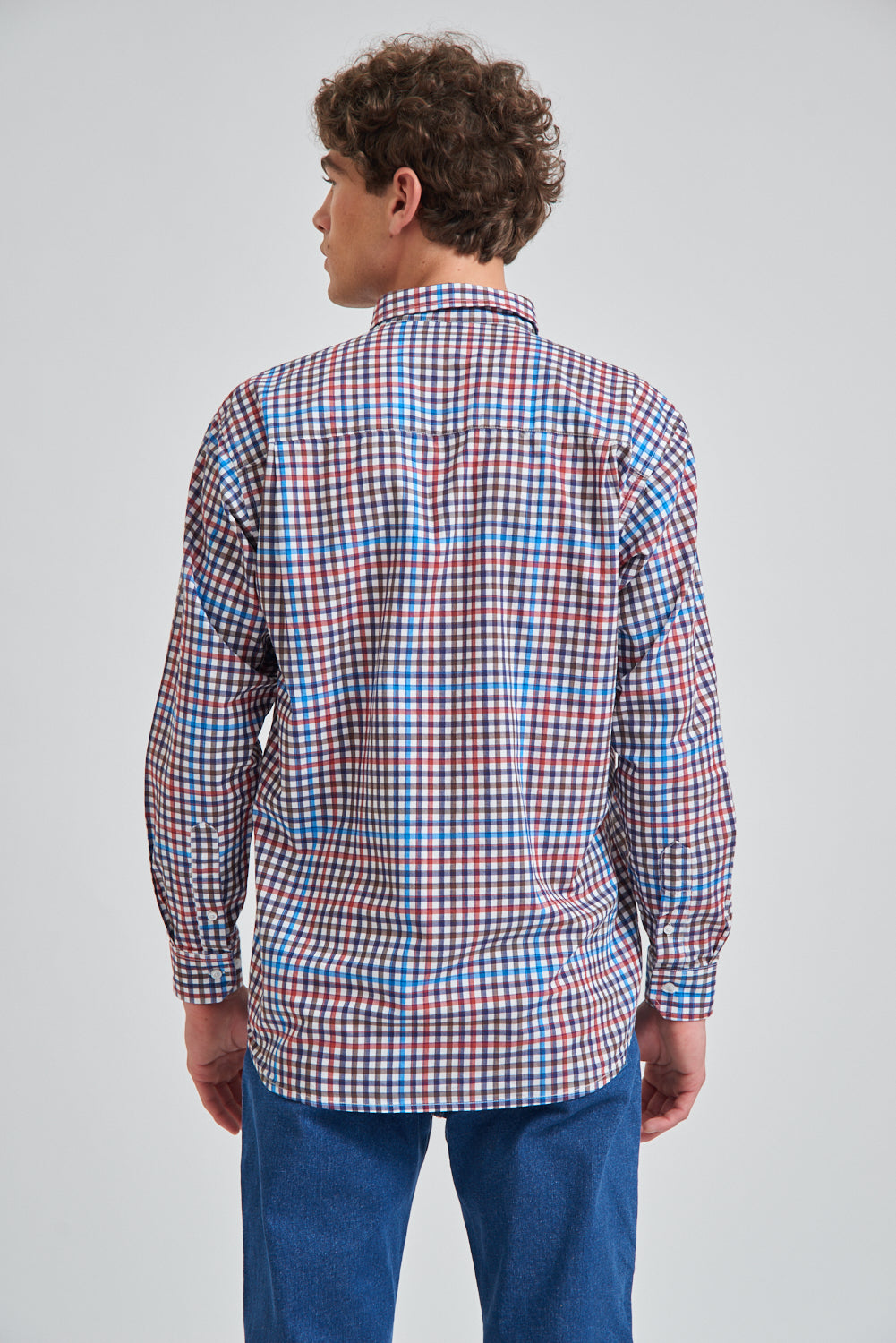 Shirt Reg Linen Checks Ls