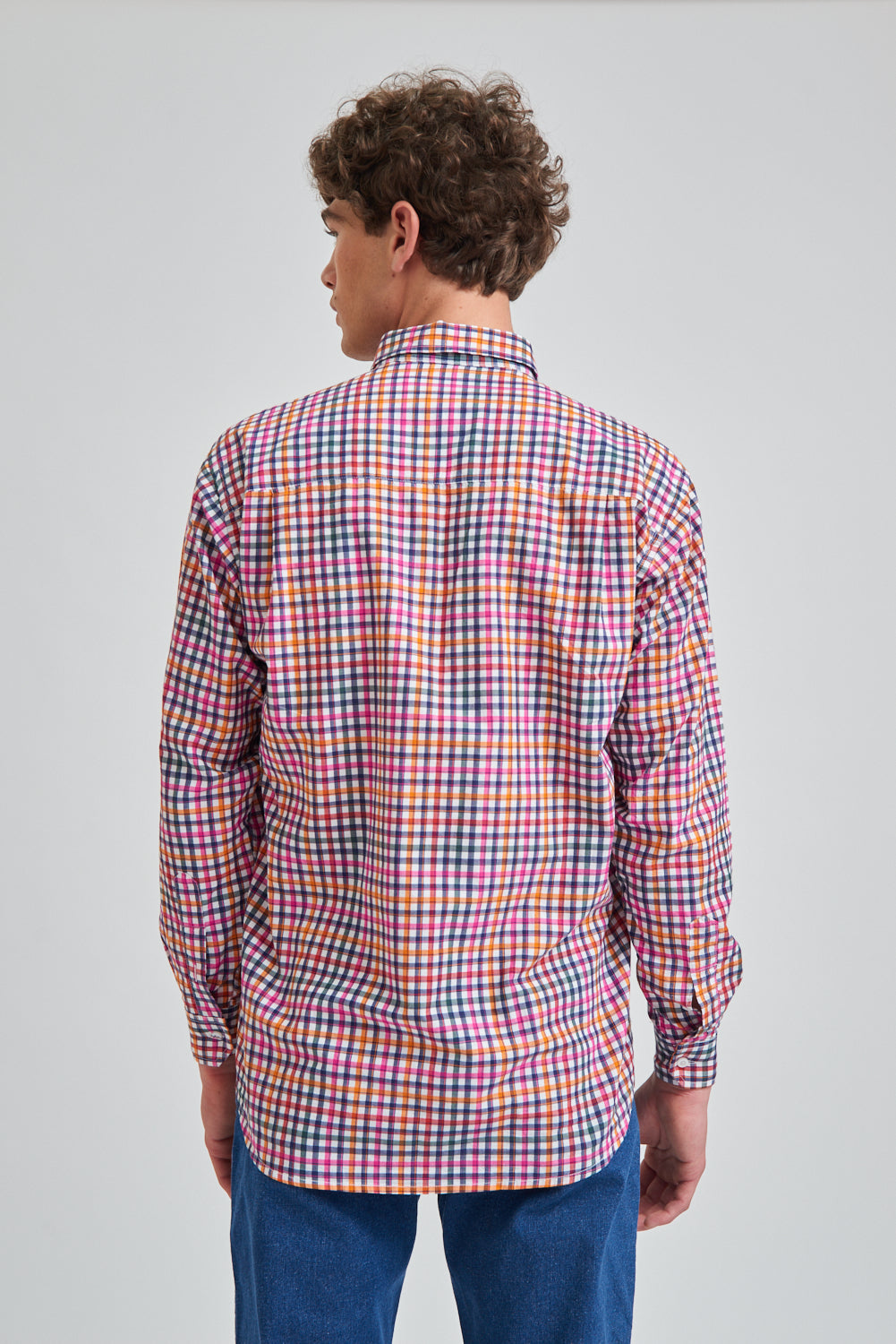 Shirt Reg Linen Checks Ls