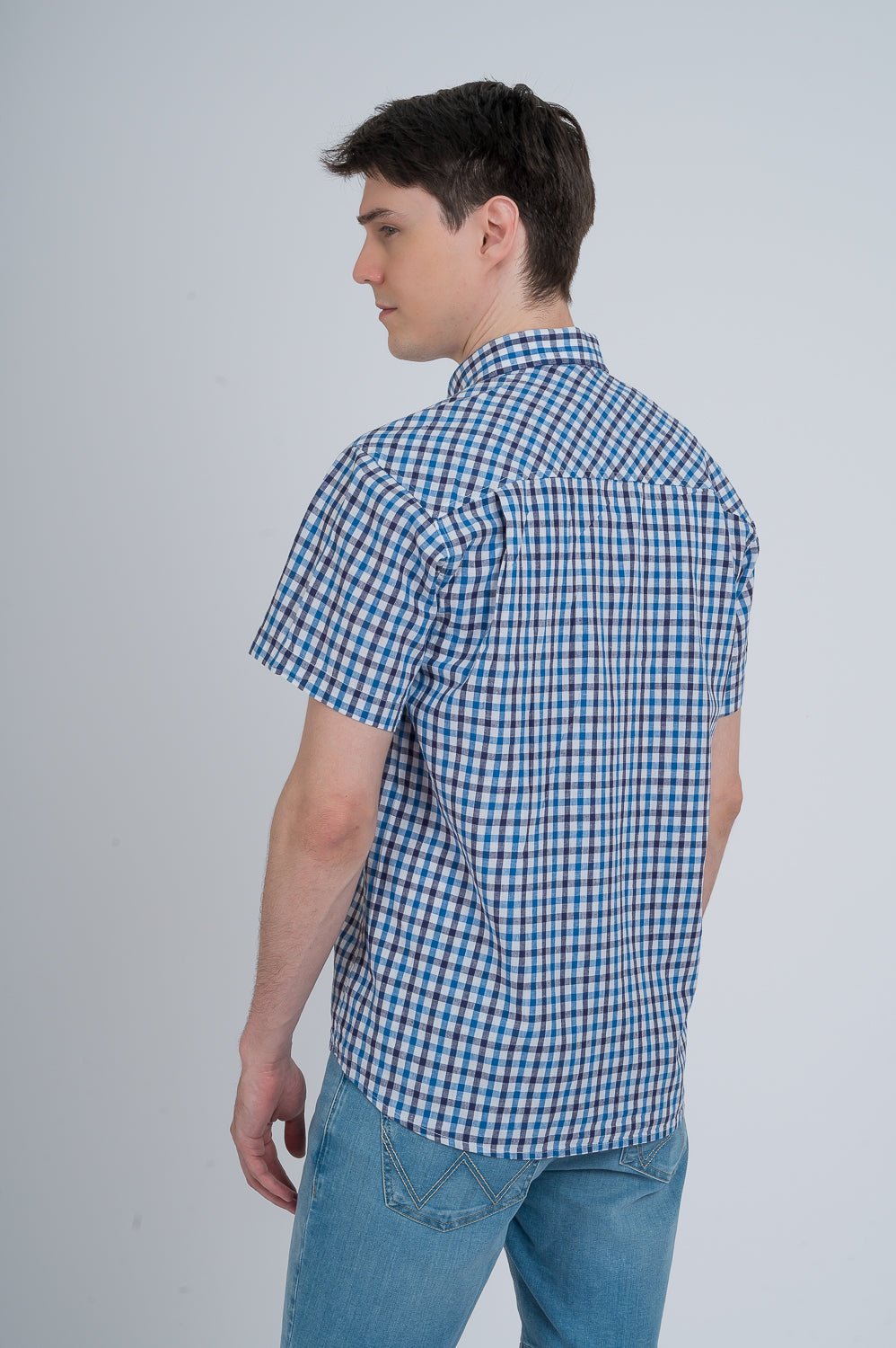 Shirt Reg Linen Checks Ss