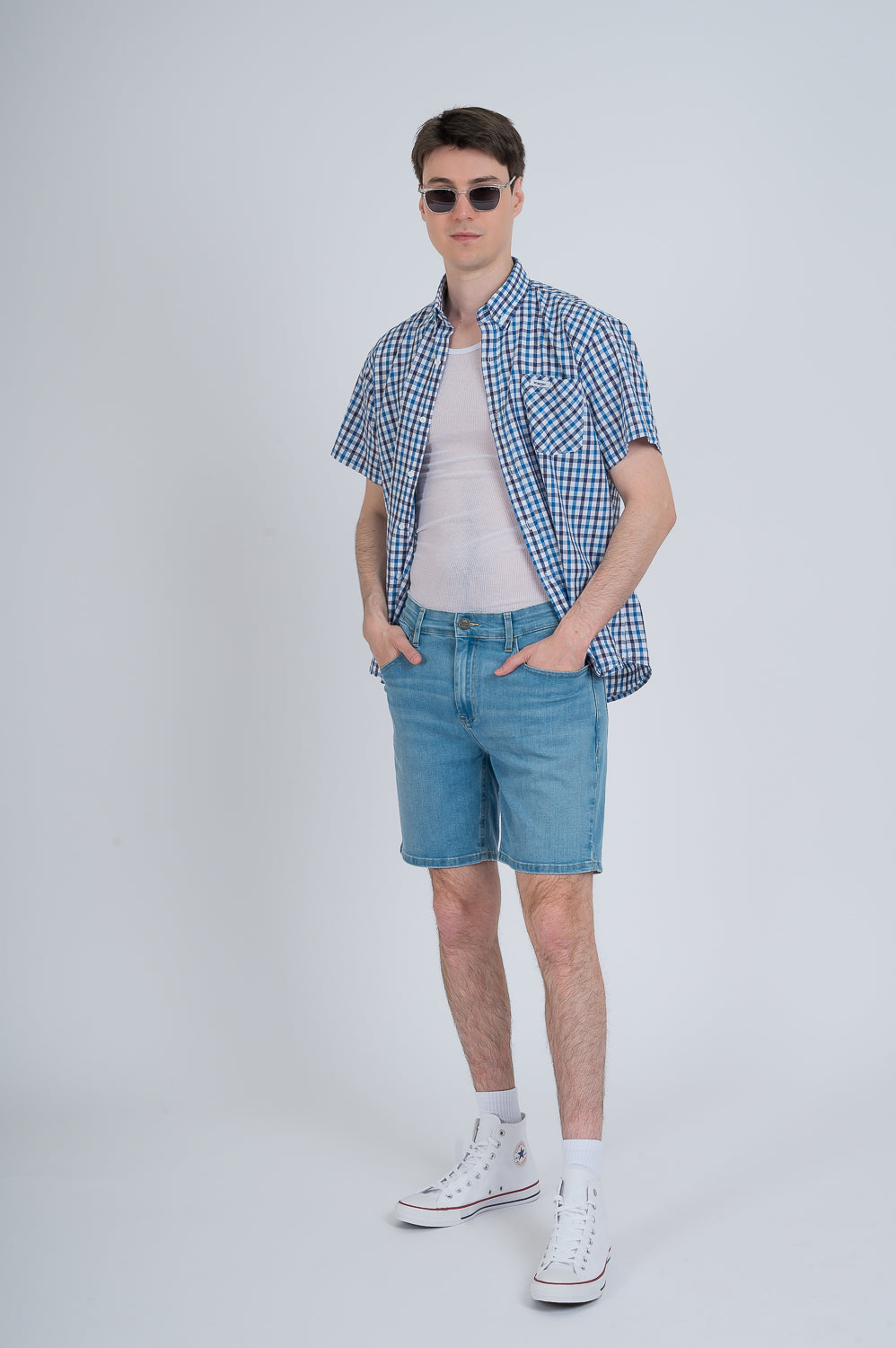 Shirt Reg Linen Checks Ss