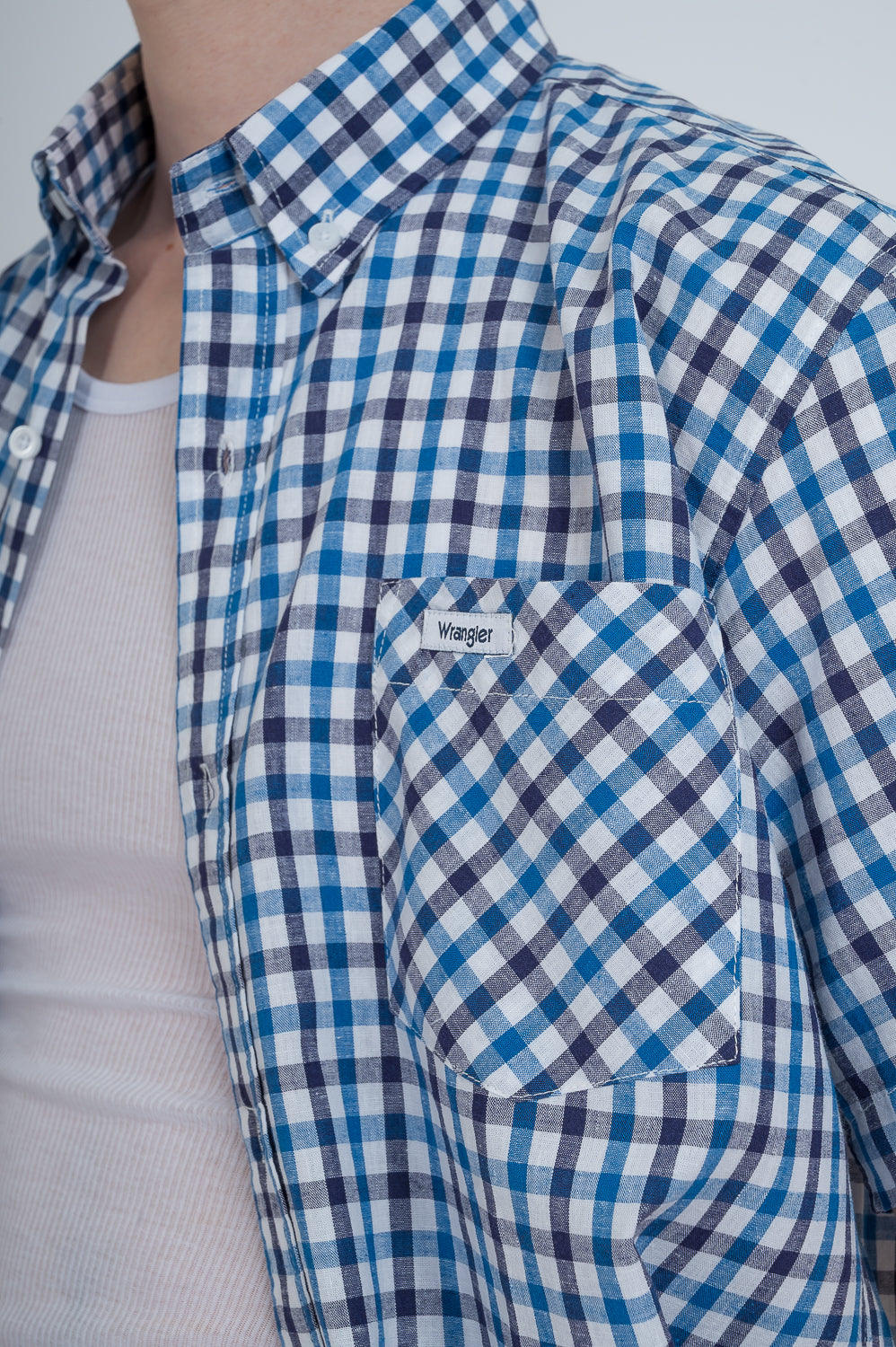 Shirt Reg Linen Checks Ss