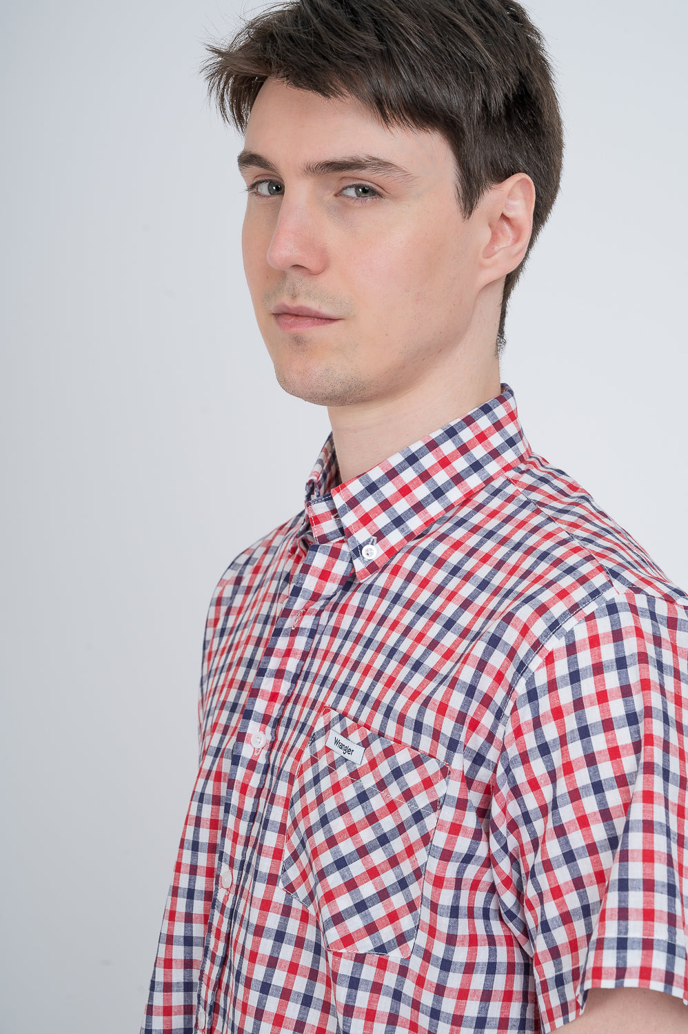 Shirt Reg Linen Checks Ss