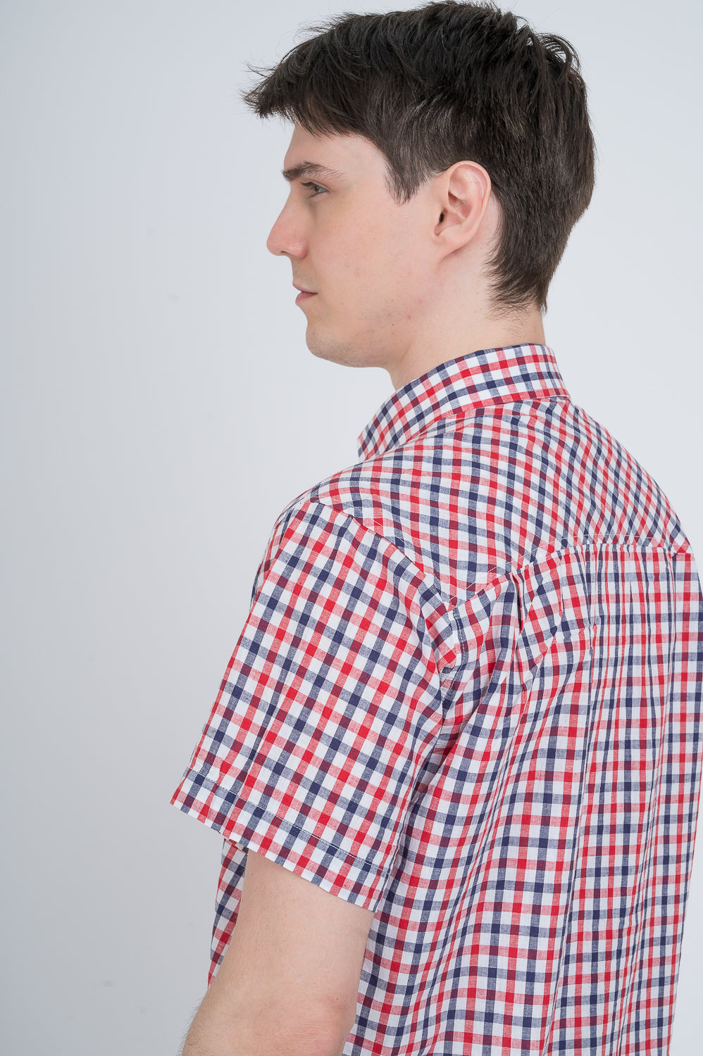 Shirt Reg Linen Checks Ss