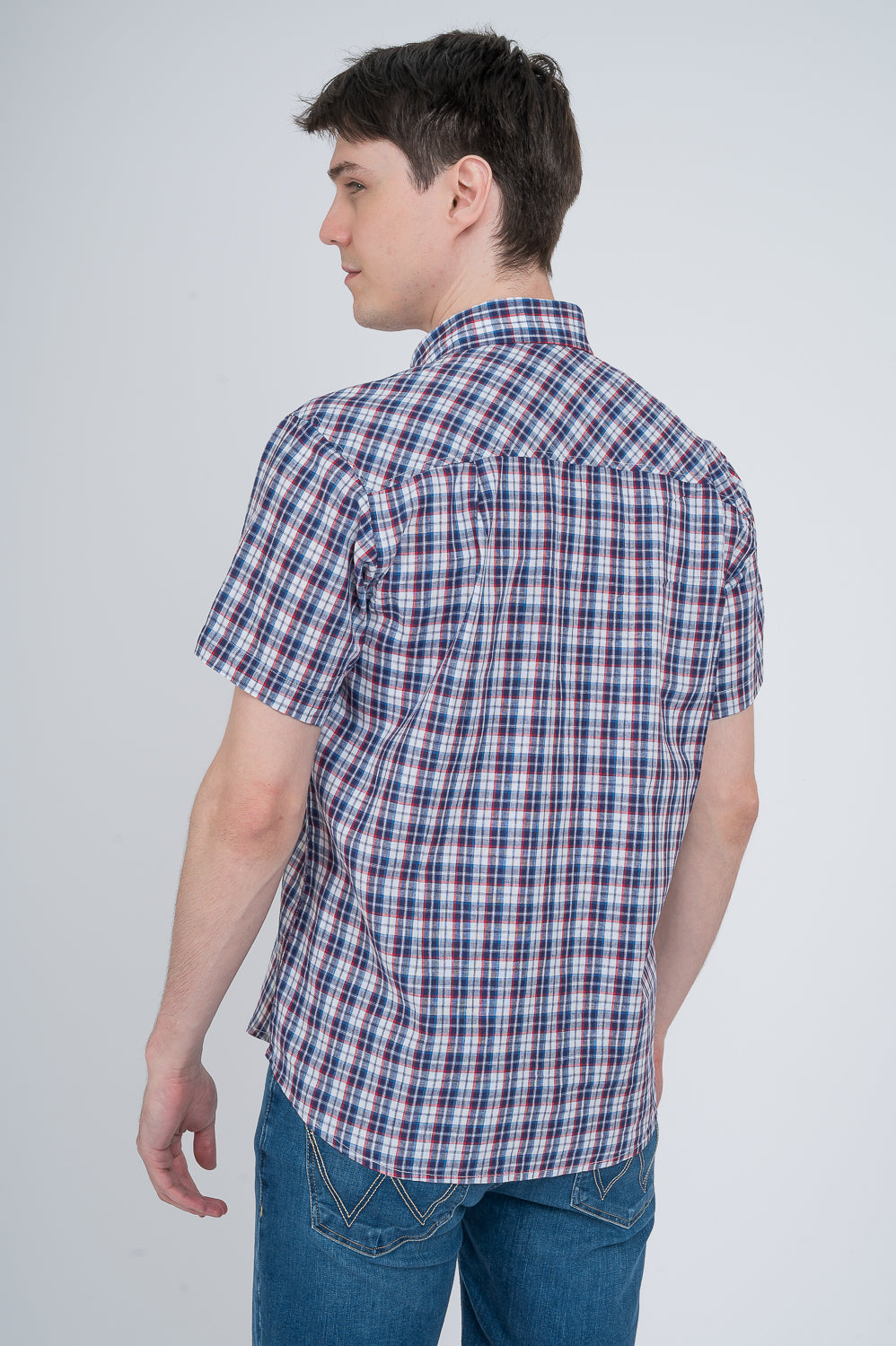 Shirt Reg Linen Checks Ss