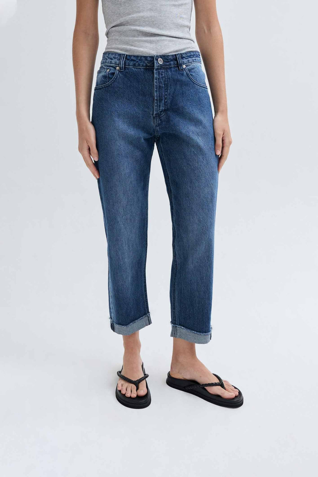 Jean Straight Roll Blue
