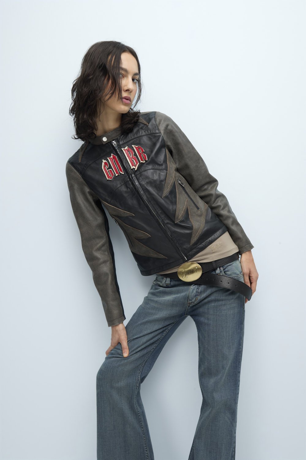 Campera Cuero Moto Tom Negro