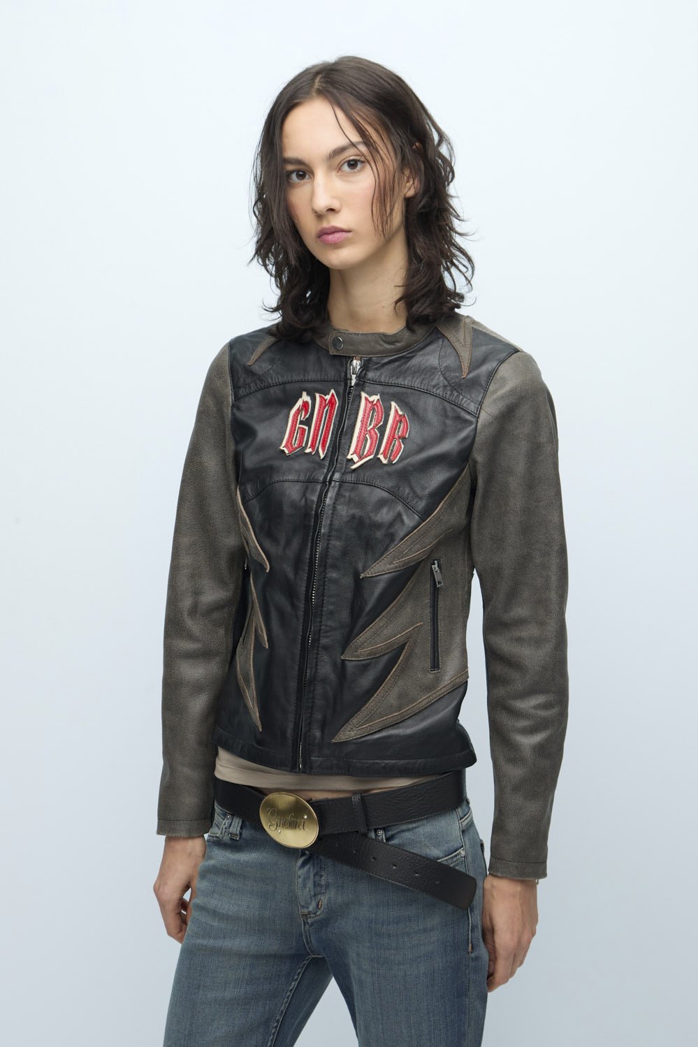 Campera Cuero Moto Tom Negro