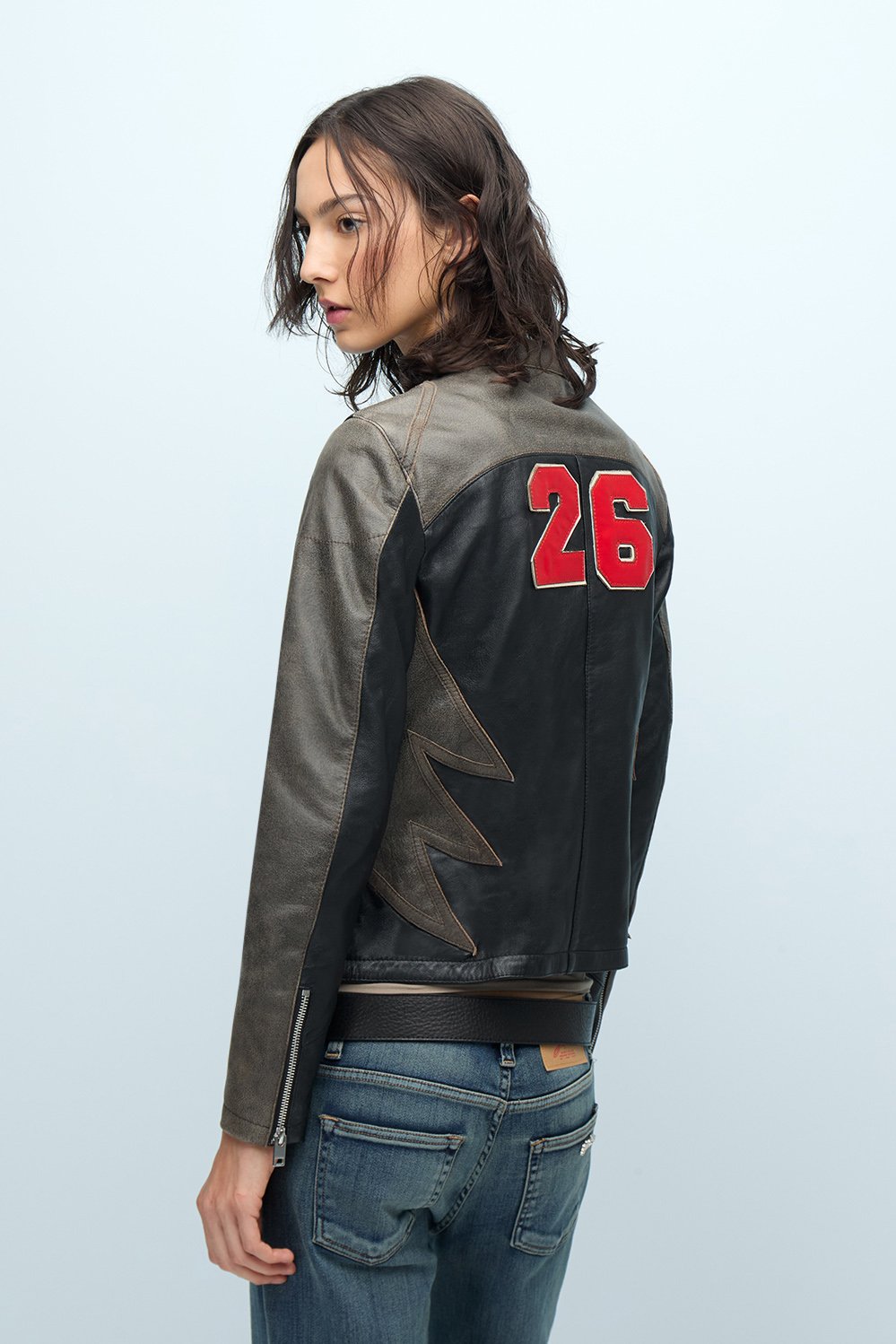 Campera Cuero Moto Tom Negro