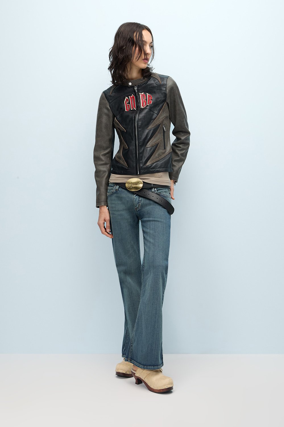 Campera Cuero Moto Tom Negro