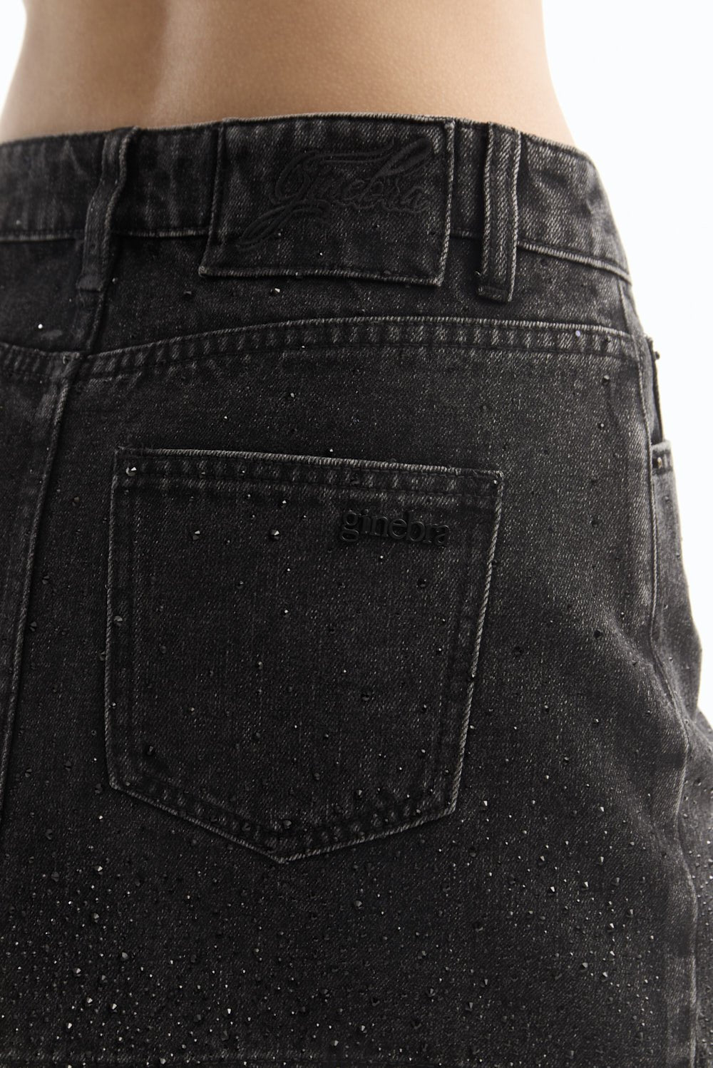 Falda Denim Aqua Negro