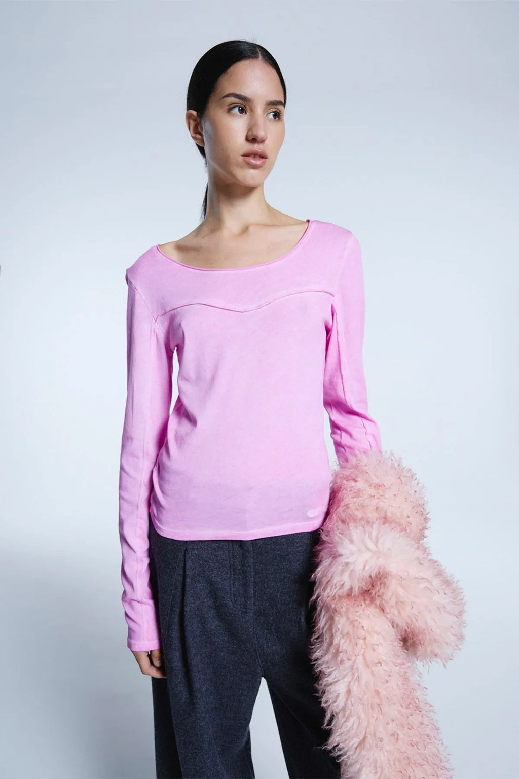 Remera Recortes Rosa