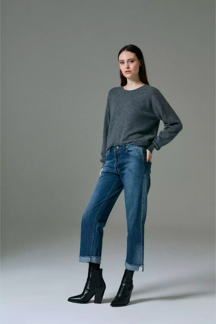 Jean Straight Roll Blue 24-34