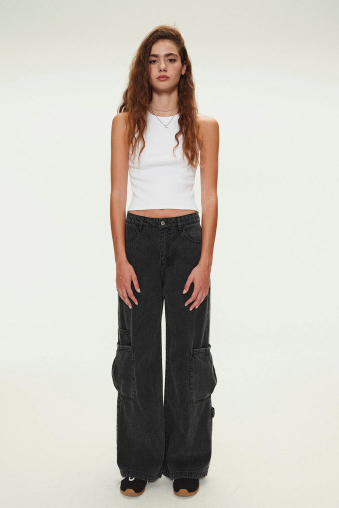 Jean Wide Leg Cargo Palm 22-34