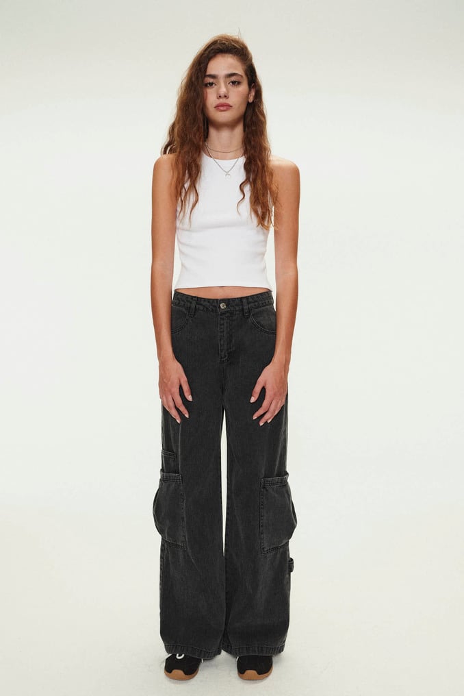 Jean Wide Leg Cargo Palm 22-34